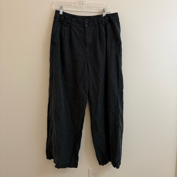 Madewell Women's Harlow Wide-Leg High Waisted Black Pants Size Petite 10 Relaxed - Picture 1 of 11